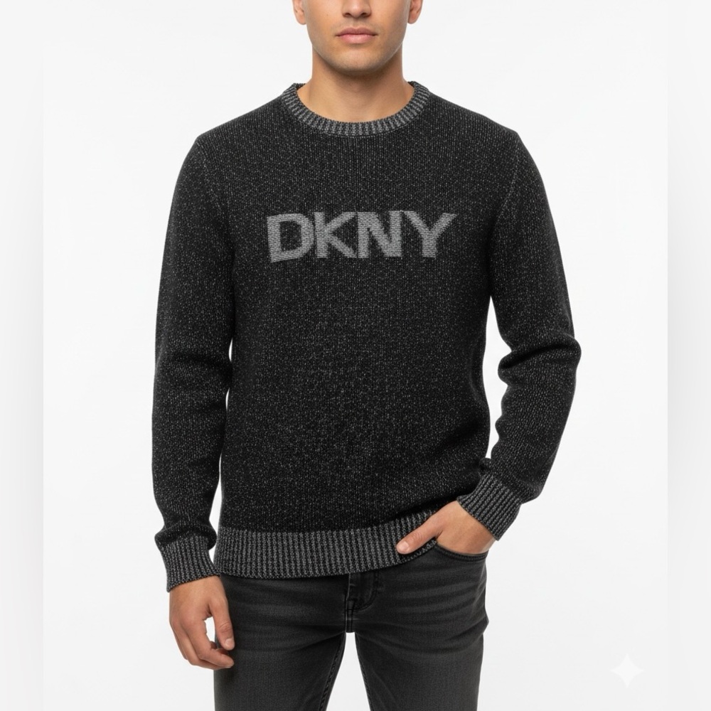 DKNY Men's Black Crewneck Sweater